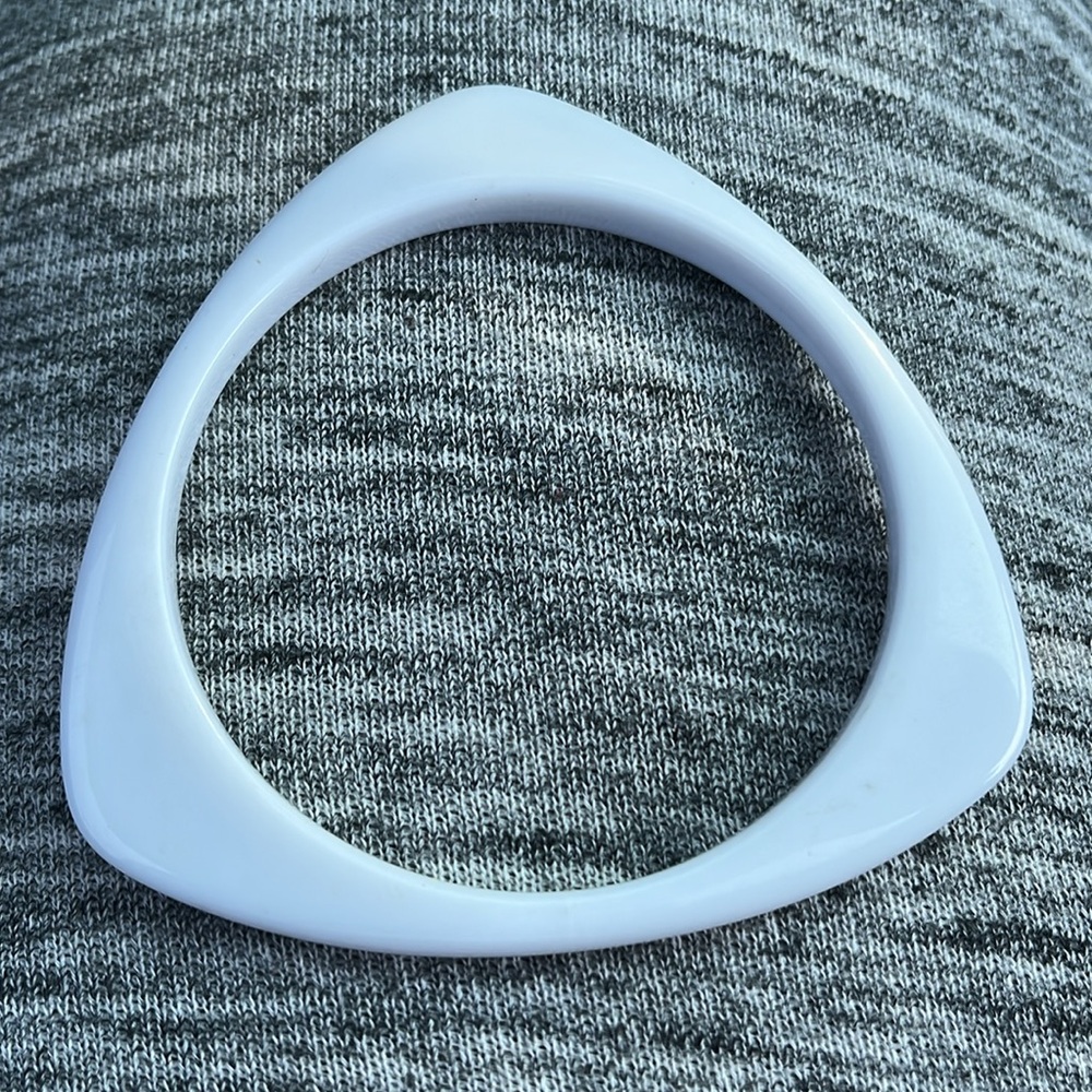 Triangular White Bangle Bracelet - image 5